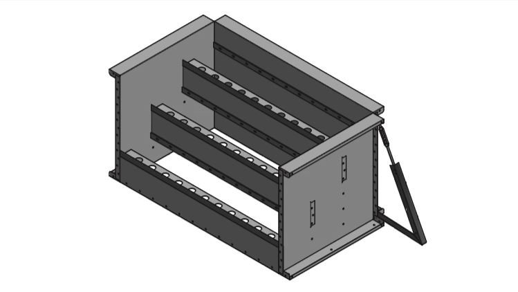 6' Wide Steel Step w/ 6" Radius Corners